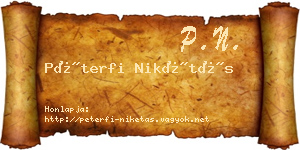 Péterfi Nikétás névjegykártya